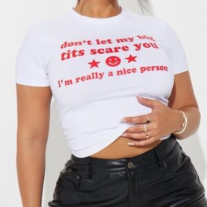 I'm Really A Nice Person Fitted Tee - White/ combo Size Small